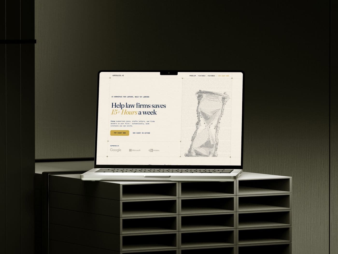 The Adminless dashboard on a laptop