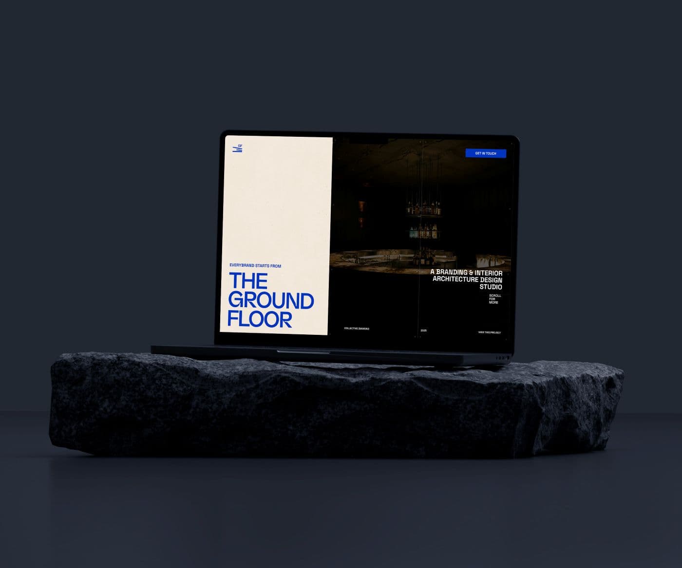 The TGF site on a laptop